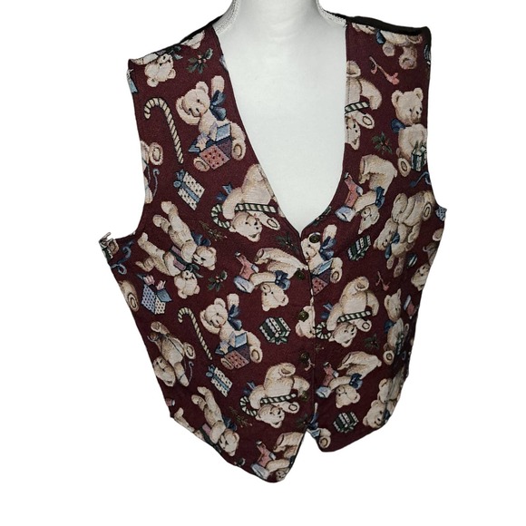 NWT- TWO Adorable Holiday Vests for Men or Women Tie Backs XL - Picture 8 of 11
